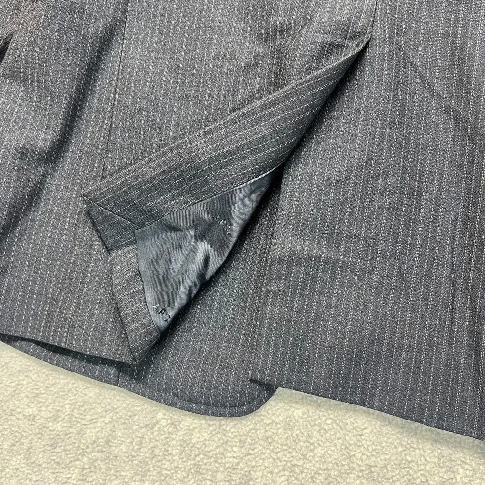 VTG A.P.C. Mens Single Breasted Suit Blazer Jacket Dark‎ Gray Pinstripe Wool L
